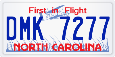 NC license plate DMK7277