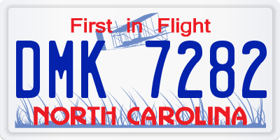 NC license plate DMK7282