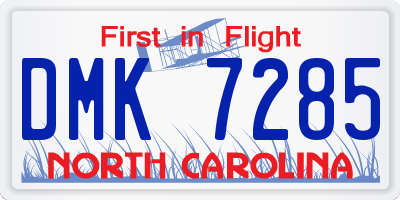 NC license plate DMK7285