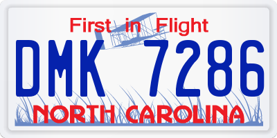 NC license plate DMK7286