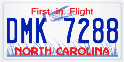 NC license plate DMK7288