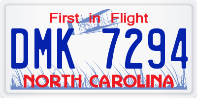 NC license plate DMK7294