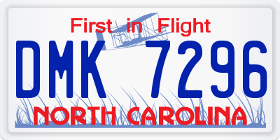NC license plate DMK7296