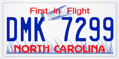 NC license plate DMK7299