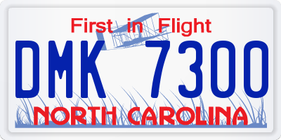 NC license plate DMK7300