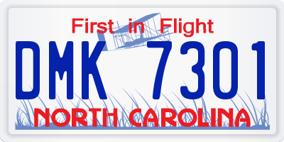 NC license plate DMK7301