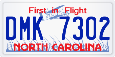 NC license plate DMK7302