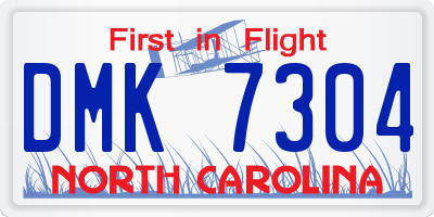 NC license plate DMK7304