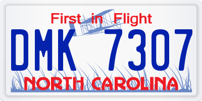 NC license plate DMK7307