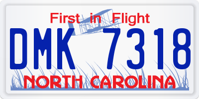 NC license plate DMK7318