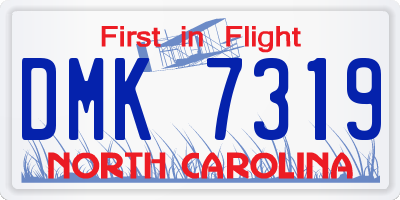 NC license plate DMK7319