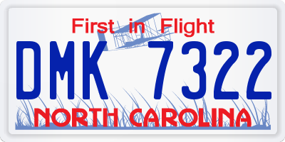 NC license plate DMK7322