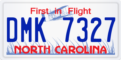 NC license plate DMK7327