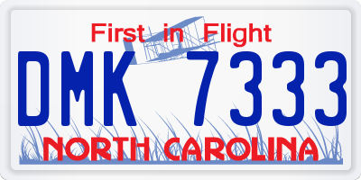 NC license plate DMK7333