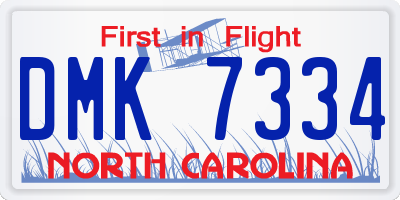 NC license plate DMK7334