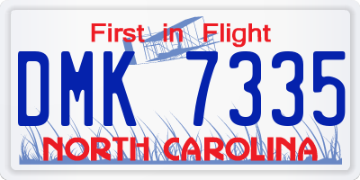 NC license plate DMK7335