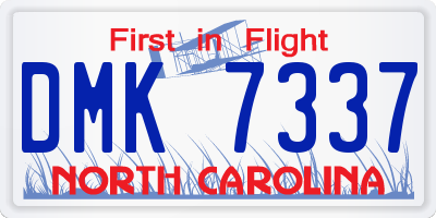 NC license plate DMK7337