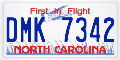 NC license plate DMK7342