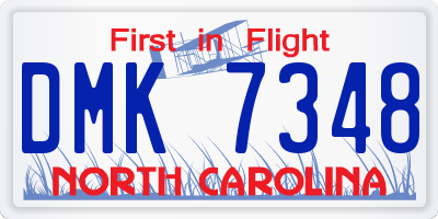 NC license plate DMK7348