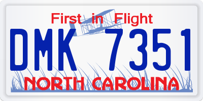 NC license plate DMK7351