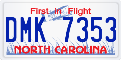 NC license plate DMK7353