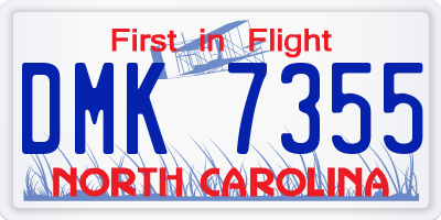 NC license plate DMK7355