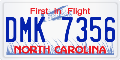 NC license plate DMK7356