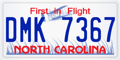 NC license plate DMK7367