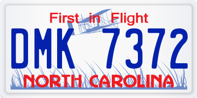 NC license plate DMK7372