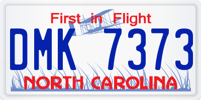 NC license plate DMK7373