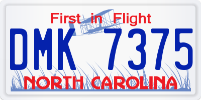 NC license plate DMK7375