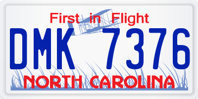 NC license plate DMK7376