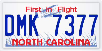 NC license plate DMK7377