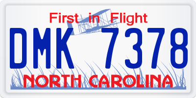 NC license plate DMK7378