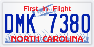 NC license plate DMK7380