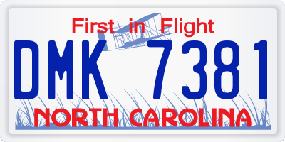 NC license plate DMK7381