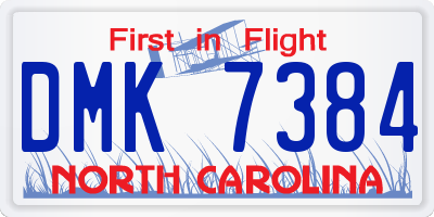 NC license plate DMK7384