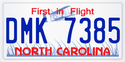 NC license plate DMK7385