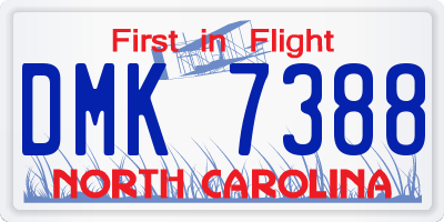 NC license plate DMK7388