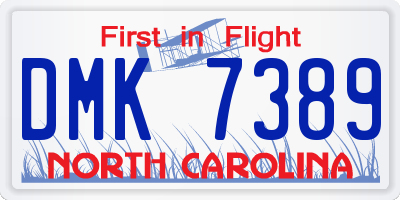 NC license plate DMK7389