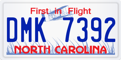 NC license plate DMK7392
