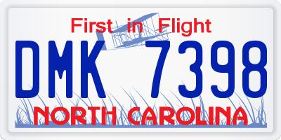 NC license plate DMK7398