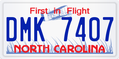 NC license plate DMK7407