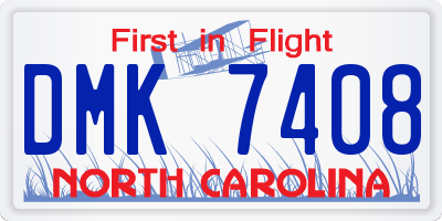 NC license plate DMK7408