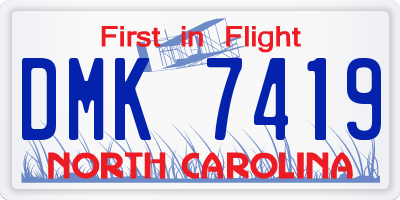 NC license plate DMK7419
