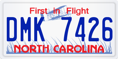 NC license plate DMK7426