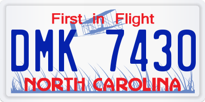 NC license plate DMK7430