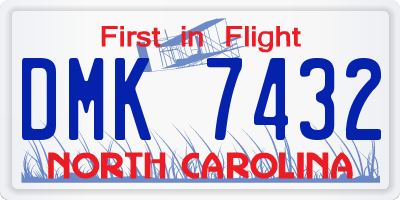 NC license plate DMK7432