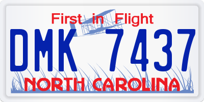 NC license plate DMK7437