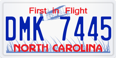 NC license plate DMK7445